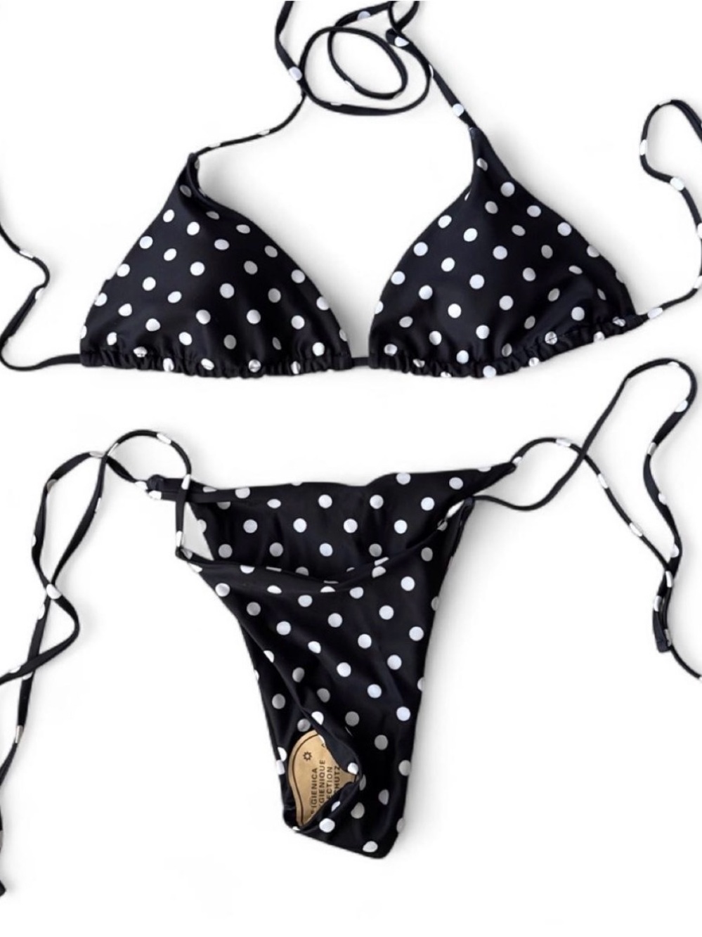 Black Polka Dot String Bikini - Classic Women’s Swim